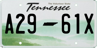 TN license plate A2961X