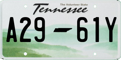 TN license plate A2961Y