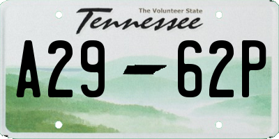 TN license plate A2962P