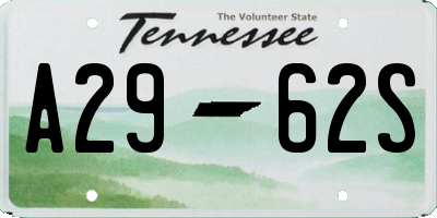TN license plate A2962S