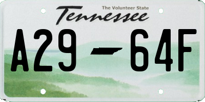 TN license plate A2964F