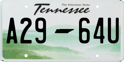 TN license plate A2964U