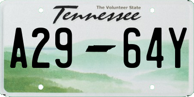 TN license plate A2964Y