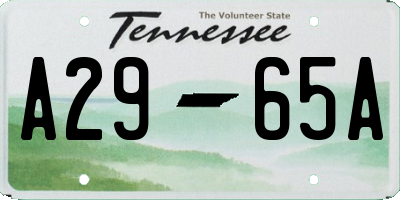 TN license plate A2965A