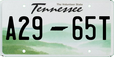 TN license plate A2965T