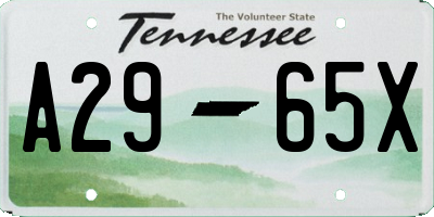 TN license plate A2965X