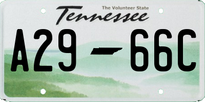 TN license plate A2966C