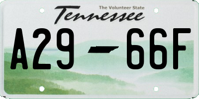 TN license plate A2966F