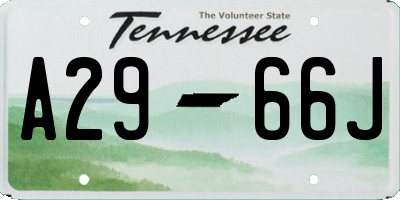 TN license plate A2966J