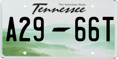 TN license plate A2966T