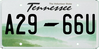 TN license plate A2966U