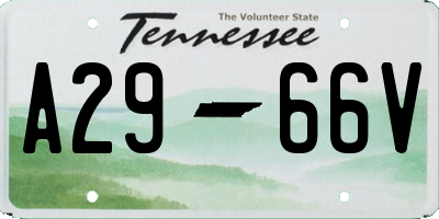 TN license plate A2966V