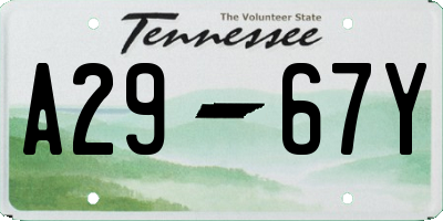 TN license plate A2967Y