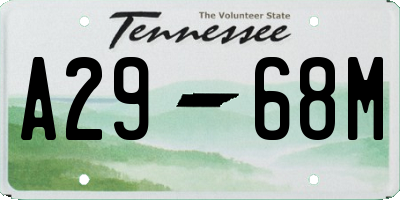 TN license plate A2968M