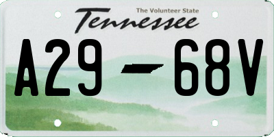 TN license plate A2968V