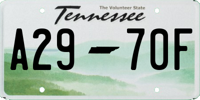 TN license plate A2970F