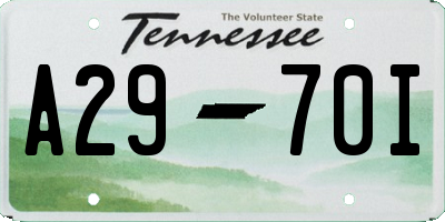 TN license plate A2970I