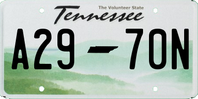 TN license plate A2970N
