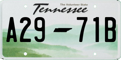 TN license plate A2971B