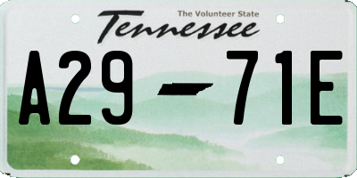 TN license plate A2971E