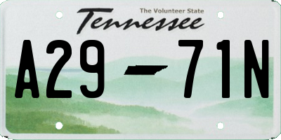TN license plate A2971N