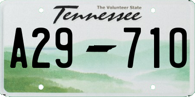 TN license plate A2971O