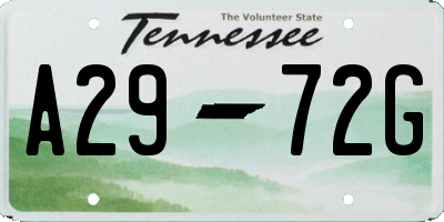 TN license plate A2972G