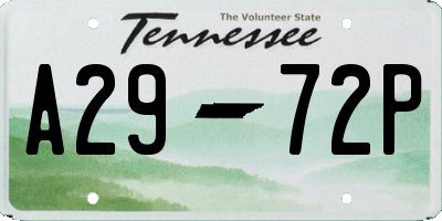 TN license plate A2972P