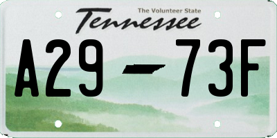 TN license plate A2973F