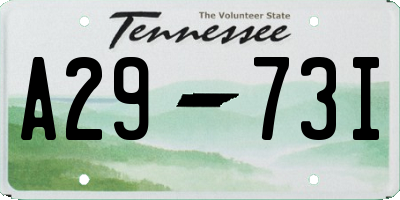 TN license plate A2973I