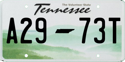 TN license plate A2973T