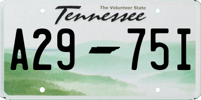 TN license plate A2975I