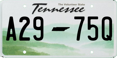 TN license plate A2975Q