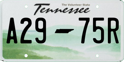 TN license plate A2975R