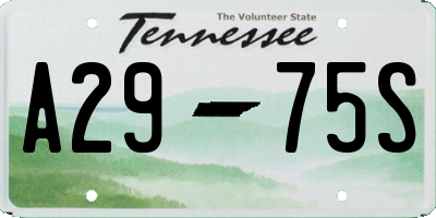TN license plate A2975S