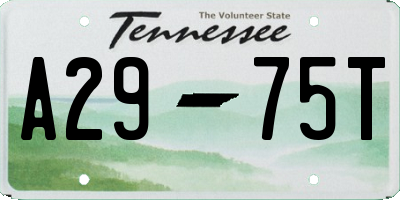 TN license plate A2975T