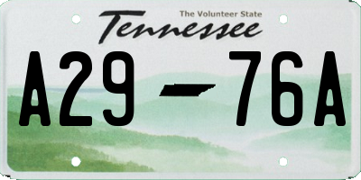 TN license plate A2976A
