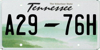 TN license plate A2976H