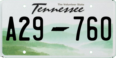 TN license plate A2976O