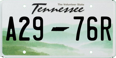 TN license plate A2976R