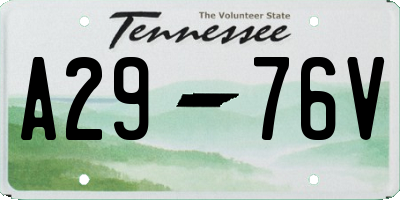 TN license plate A2976V