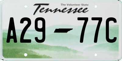 TN license plate A2977C