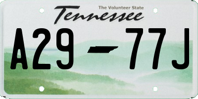 TN license plate A2977J