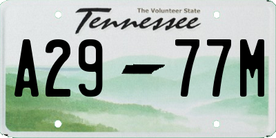 TN license plate A2977M