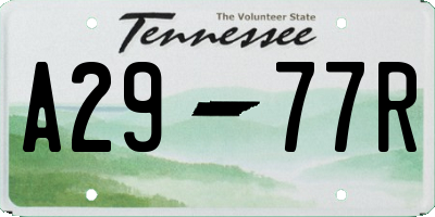 TN license plate A2977R