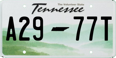 TN license plate A2977T