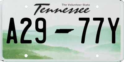 TN license plate A2977Y