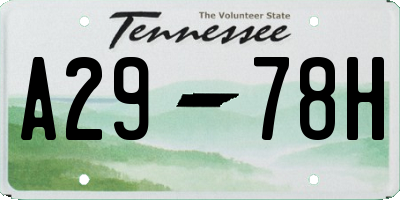 TN license plate A2978H