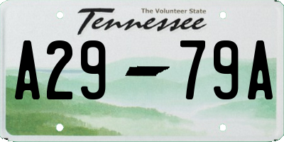 TN license plate A2979A