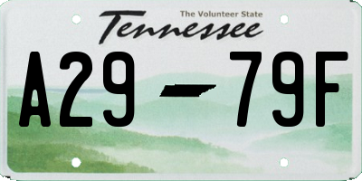 TN license plate A2979F